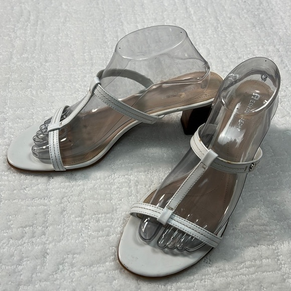Etienne Aigner Shoes - Etienne Aigner white t-strap high heel sandals size 10